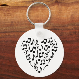 Llavero Love Music Heart of Music Notes