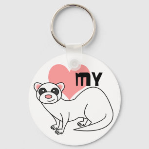 Llavero Love My Ferret - White