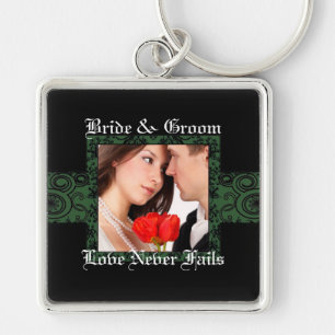 Llavero Love Never Fails Boda Photo Keychain
