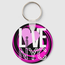 Llavero Love NYC Live In NYC Keychain Pink