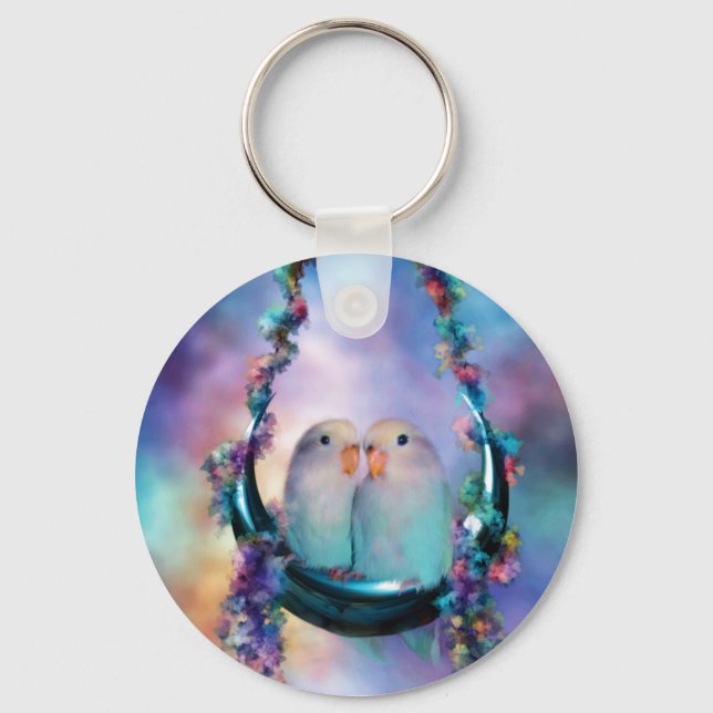 Llavero Love On A Moon Swing Art Keychain (Anverso)