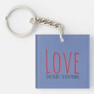 Llavero Love - One Heart. Seven Forms Acrylic Keychain