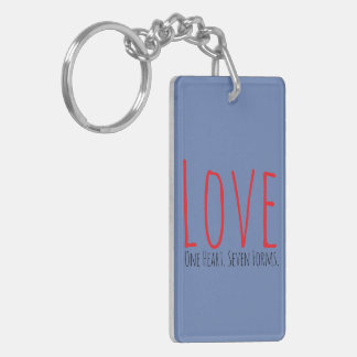 Llavero Love - One Heart. Seven Forms Acrylic Keychain
