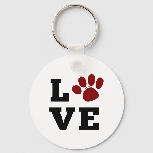 Llavero Love Paw Print Animal Lover Dog Lover (Anverso)