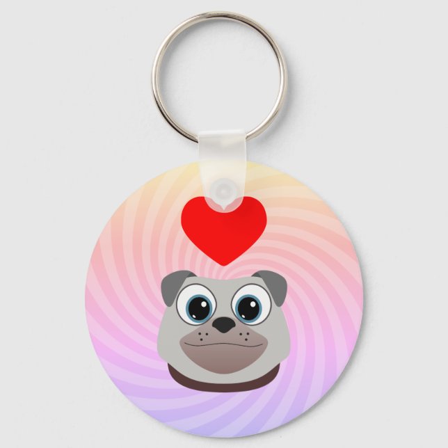 Llavero Love Pug (Anverso)
