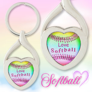 Llavero Love Softball Keychain Guay Multicololed Softball