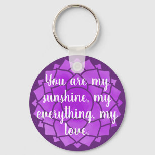 Llavero Love Text Pruple Flower Floral Chakra Reiki Yogo