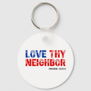 Llavero Love Thy Neighbor Stars Stripes: hurricanesupport