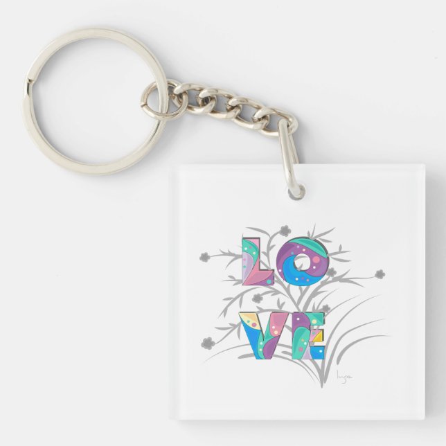 Llavero LOVE Trendy Stylish Modern Graphic Keychain (Frente)
