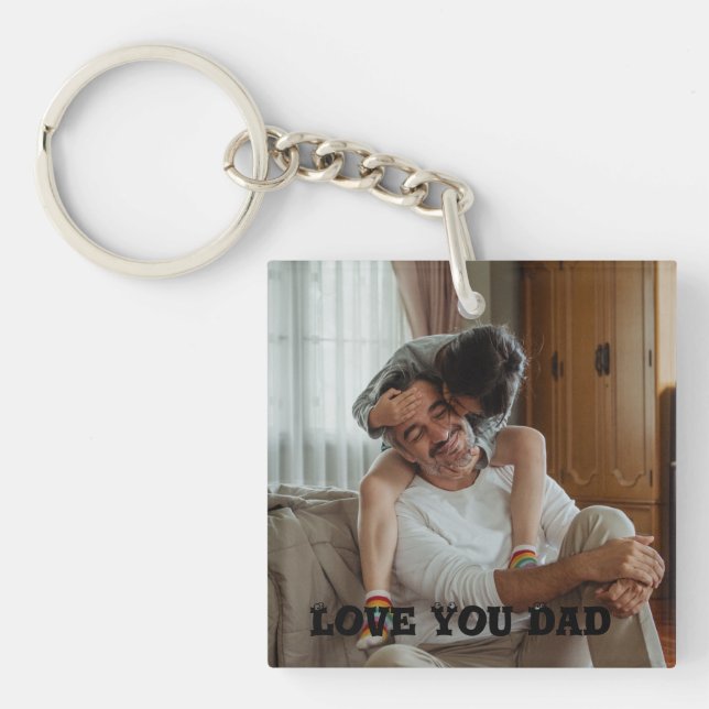 Llavero Love You dad dad personalizada Photo Keychain (Frente)