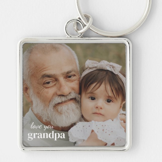 Llavero Love you Grandpa Photo Minimalist Keychain (Frente)