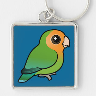 Llavero Lovebird Melocotón-hecho frente Naranja-hecho