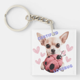 Llavero Lovebug certificado - botón Chihuahua