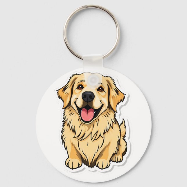 Llavero Lovely Golden Retriever Keychain (Anverso)