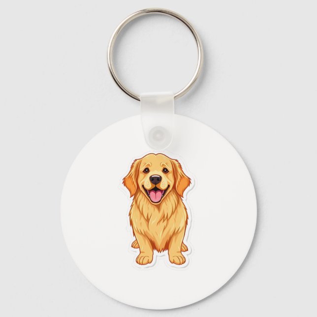 Llavero Lovely Golden Retriever Keychain (Anverso)