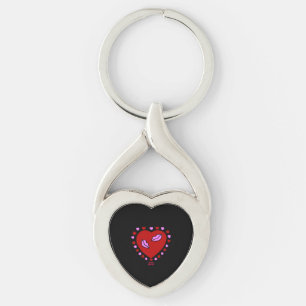 Llavero Lovely Heart Kisses Twisted Heart Keychain