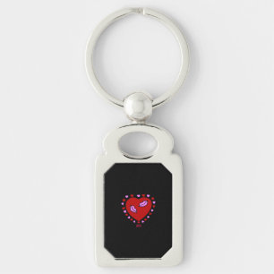 Llavero Lovely Hearts Kisses Rectangle Keychain