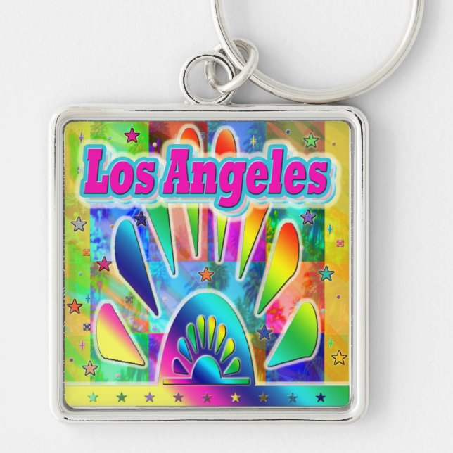 Llavero Lovely Los Angeles Sun & Palms Keychain (Frente)