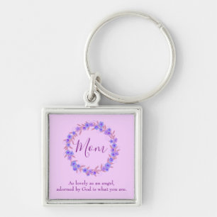 Llavero Lovely Mom Purple Floral Wreath