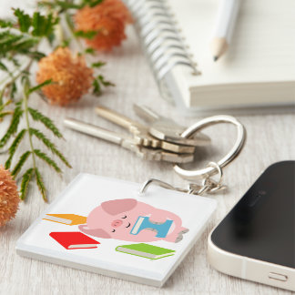 Llavero Lover de pequeños libros (cerdo Personalizado) Key