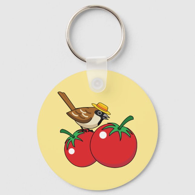 Llavero Lover Sparrow Orgánico come tomate rojo (Anverso)