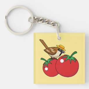 Llavero Lover Sparrow Orgánico come tomate rojo