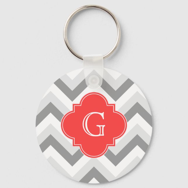 Llavero Lt Dos Gris Cuyo Chevron SQ Coral Nombre Rojo Mono (Anverso)