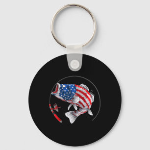 Llavero Lubina Americana De Boca Grande Usa Bandera Americ