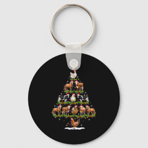 Llavero Luces de árbol de Navidad de animales granja de po
