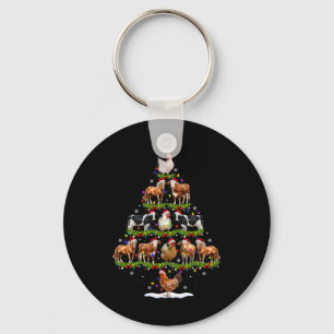 Llavero Luces de árbol de Navidad de animales granja de po