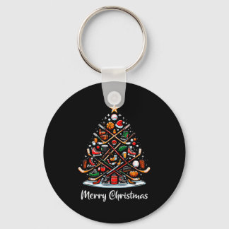 Llavero Luces de árbol de Navidad de hockey divertido juga
