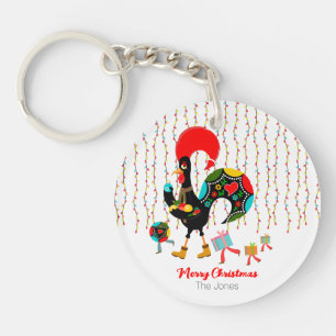 Llavero Luces de navidad, baubles, regalos y Rooster