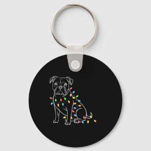 Llavero Luces de Navidad de Santa Divertido Pitbull Perro