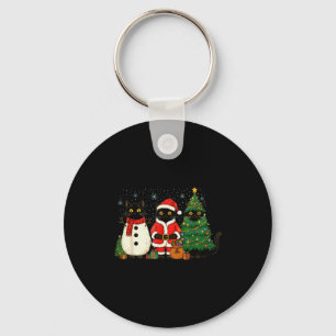 Llavero Luces de Navidad Gato Negro Reno Santa Meowy Ca