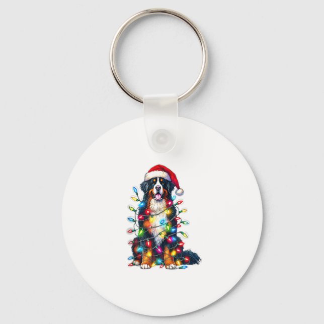 Llavero Luces de Navidades de Bernese Mountain Dog (Anverso)