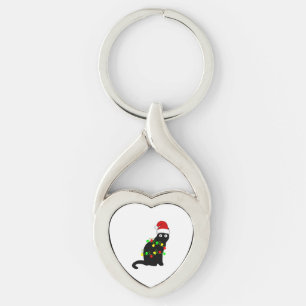 Llavero Luces de Navidades de gato negro