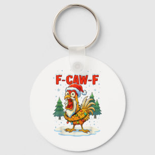 Llavero Luces divertidas de Navidad de pollo F-caw-f Santa