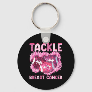 Llavero Lucha contra el cáncer de fútbol Cinta rosada Cánc