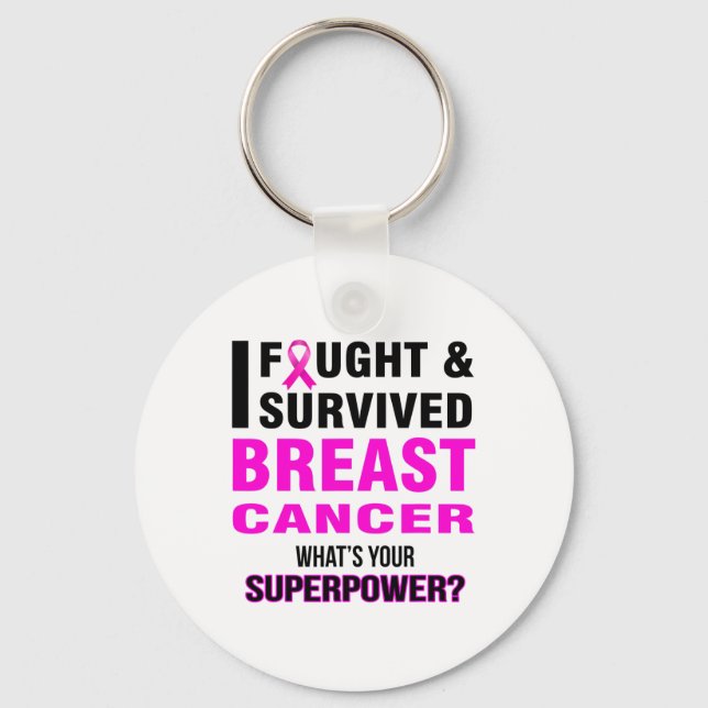 Llavero Lucha Contra El Cáncer De Mama Y Sobrevivió A Los  (Anverso)