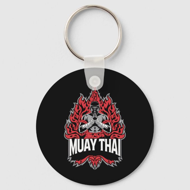 Llavero Lucha Muay Thai - Combatiente tailandés de boxeo (Anverso)