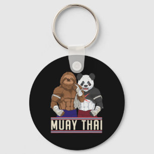 Llavero Luchador de Kickboxing de Panda Perezoso de Muay T