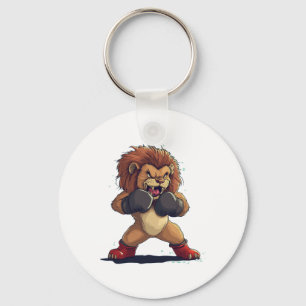 Llavero Luchador ruidoso mira Con Este León En Boxear Glov