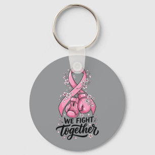 Llavero Luchar Juntos Boxeo de lazo rosa Cáncer de mama