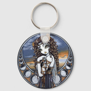 Llavero "Lucia" Keychain de arte de la luna gótica