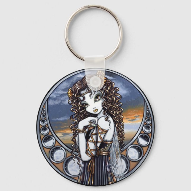 Llavero "Lucia" Keychain de arte de la luna gótica (Anverso)