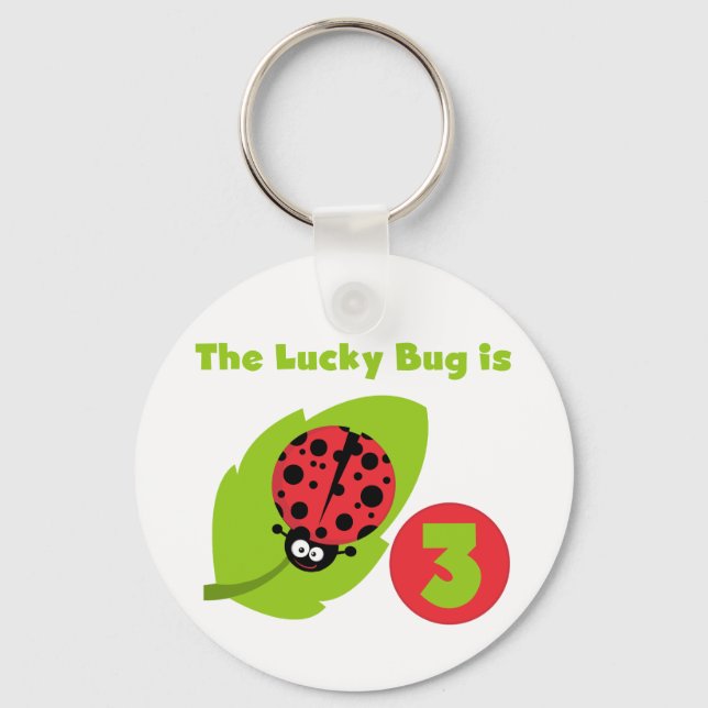 Llavero Lucky Bug 3 Birthday T camisetas y regalos (Anverso)