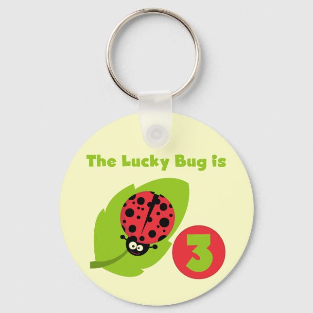 Llavero Lucky Bug 3 Birthday T camisetas y regalos (Anverso)