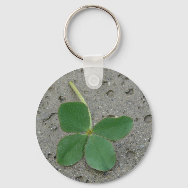 Llavero Lucky Charm Four Leaf Clover Photo (Anverso)
