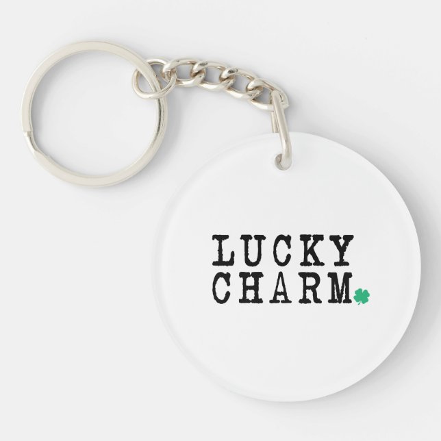 Llavero Lucky Charm St Patricks Day Lucky Clover (Frente)