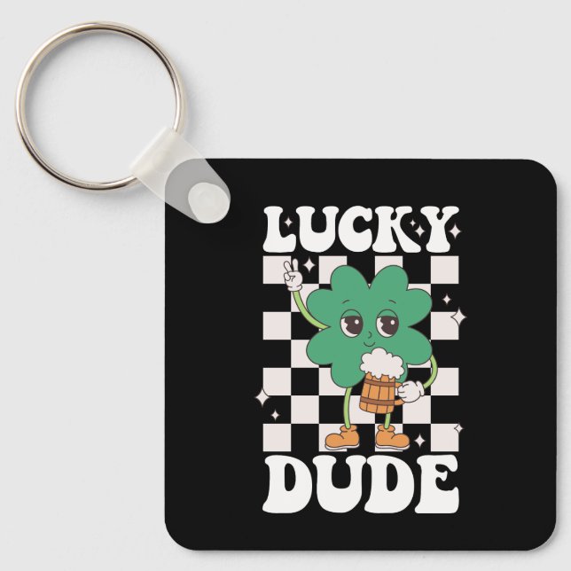 Llavero Lucky Dude St Patricks Day Irish Groovy (Anverso)